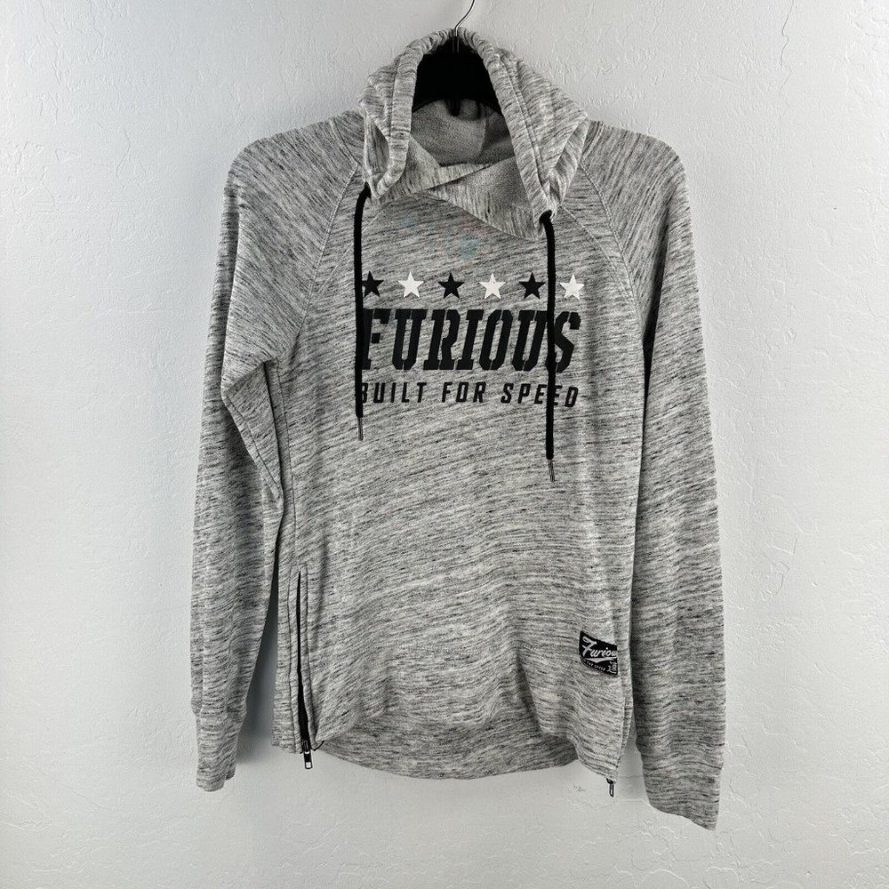 Affliction Gray 'Furious Built For Speed' Pullover Hoodie